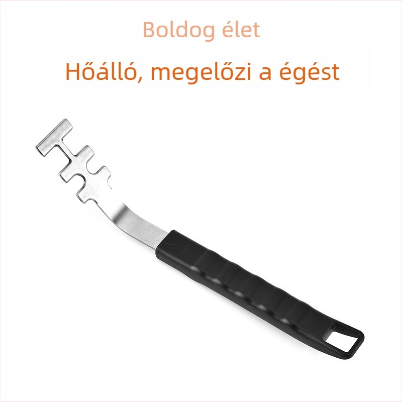 Rozsdamentes acél sütőháló húzófogantyúval, égési védelemmel, többfunkciós sütéshez és grillhez