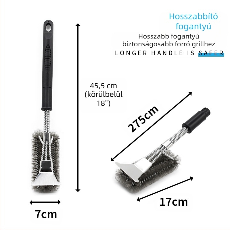 BORUI grill ecset acél huzallal és PP markolattal, 35 darabos csomag, Guangdong eredetű