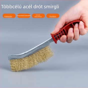 Kés alakú acéldrótkefe grillsütőhöz – acél szálú sörték, műanyag fogantyú, 100 darabos csomag, grillszerszám