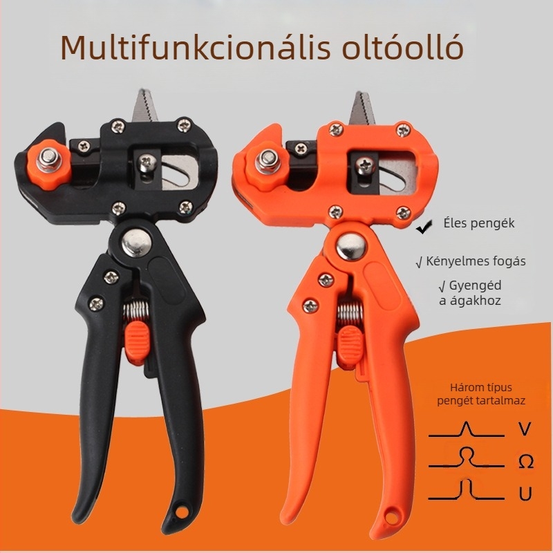 Többfunkciós oltóeszköz palánta és gyümölcsfa oltásához — TSX márka, 45# acél, nyílás 13, tömeg 340, nyél TPR