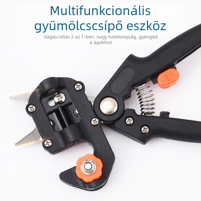 Többfunkciós oltóeszköz palánta és gyümölcsfa oltásához — TSX márka, 45# acél, nyílás 13, tömeg 340, nyél TPR