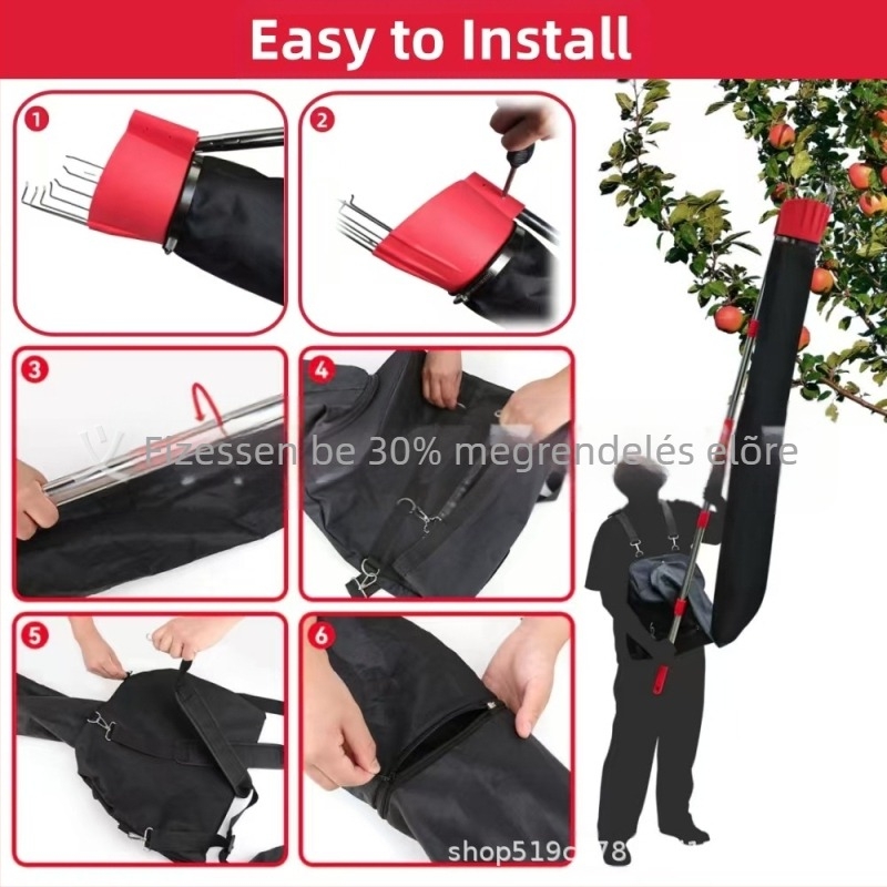 Teleszkópos hátizsák gyümölcsszedő eszköz — mindent egyben készülék magashegységi szedéshez