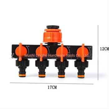 Európai stílusú víz-elosztó 1 bemenettel és 4 kimenettel, kapcsoló szeleppel Gordenbe