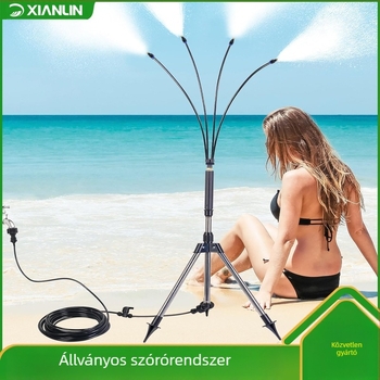 Microjet sorozat alacsony nyomású permetező rendszer, háromlábú állvány, állítható magasság, kültéri hűtés aeroszolizációval