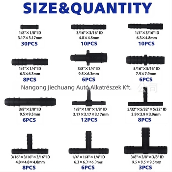 113 darabos autó gyorscsatlakozó készlet vízpermet-vezetékekhez, univerzális kompatibilitás, 12 típusú specifikáció (T-ágú és egyenes)