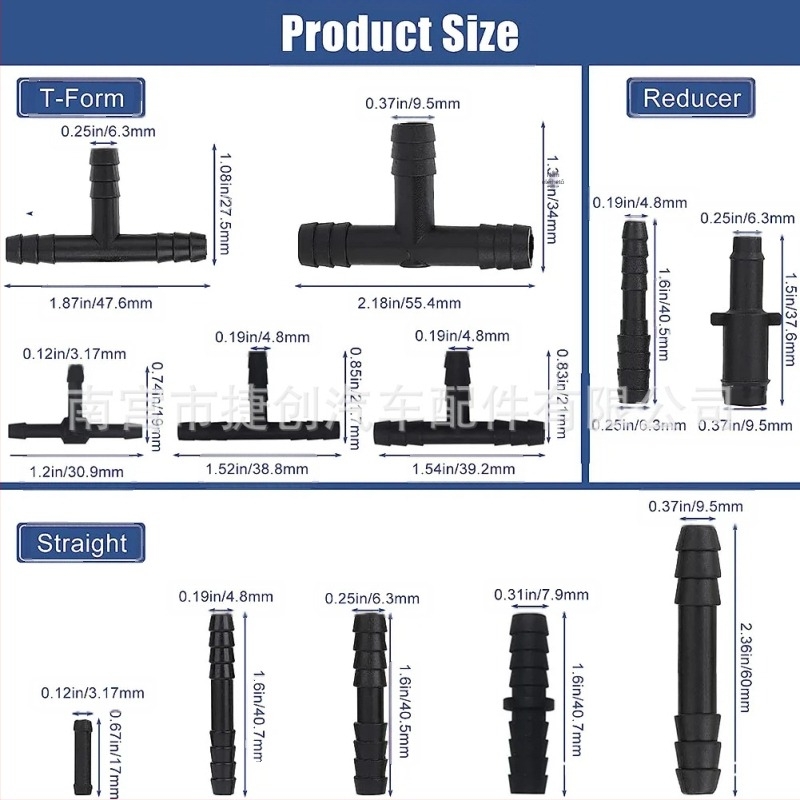 113 darabos autó gyorscsatlakozó készlet vízpermet-vezetékekhez, univerzális kompatibilitás, 12 típusú specifikáció (T-ágú és egyenes)