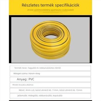 PVC víztömlő, 72 g, háztartási használatra, autómosásra és kert öntözésére