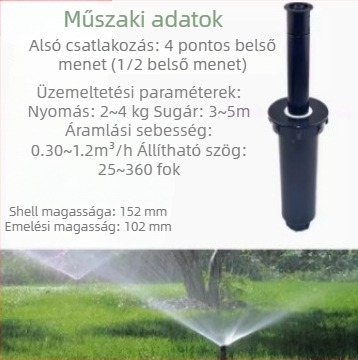 Talajba süllyeszthető forgó öntözőfej gyepre, kiemelhető funkcióval | Yu Rui, mérnöki műanyagok