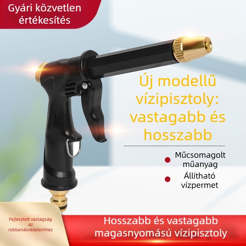 SNJUE Vízpisztoly — Fém fej, Műanyag markolat, Spriccelési távolság 15, Kettős használat autókhoz