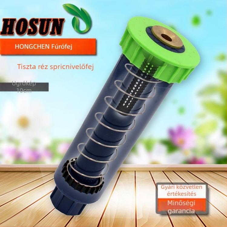 ÁSOTT teleszkópos öntözőfej gyep öntözéséhez, réz + ABS, modell 10069, márka Hongchen, méretek 15,5×5,5 cm, tömeg 120 g