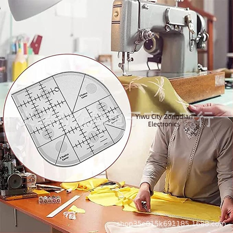 Varró vonalzó ívelt éllel – patchwork sablon DIY quiltinghoz