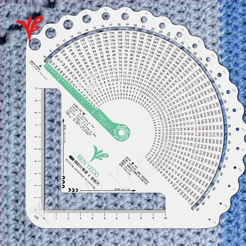 BEN YEDD kötés számláló és sűrűségmérő, ventillátor alakú dizájn, kötés kalkulátor