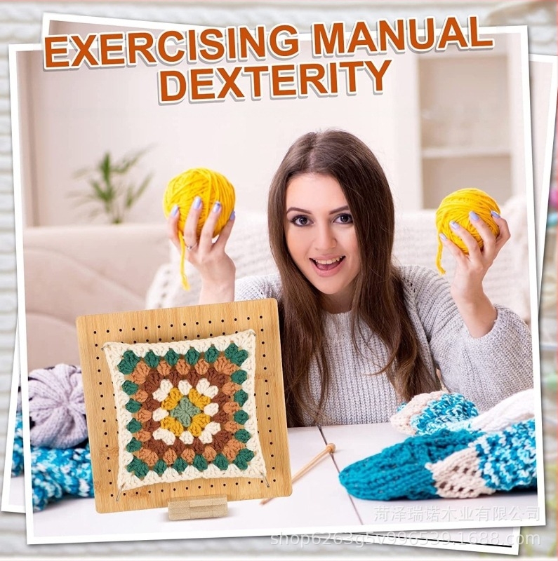 Kötött horgolási projekt tábla fenyőfából, Reno márka, modern minimalista stílus