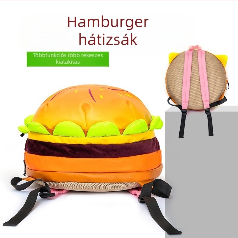 Hátizsák koreai stílusban, plüss anyag, cipzáros nyitás, háromdimenziós külső rész, belső cipzáros zseb