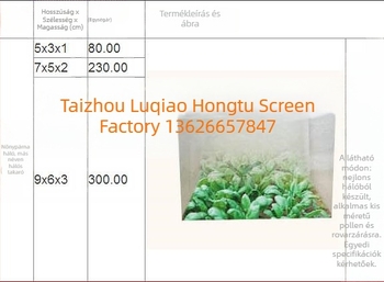 Vágásra szabható kártevő elleni háló zöldségekhez és kultúrákhoz, HDPE 5200s, 40-mesh, huzalátmérő 16–17 mm, élettartam 8–10 év