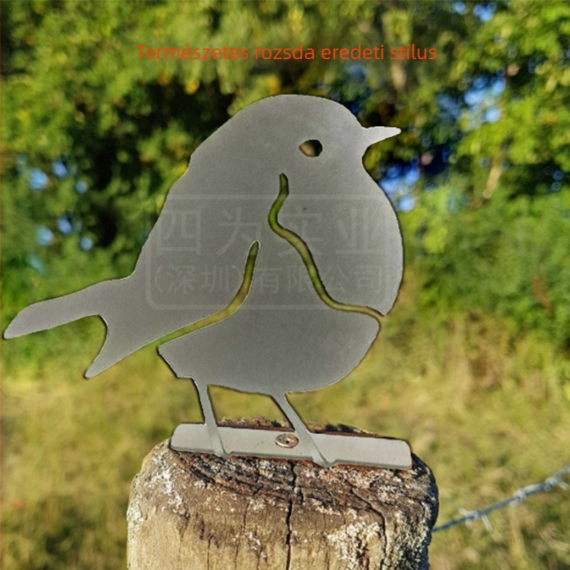 Vas madársziluett – művészeti sziluett otthoni dekorációhoz, fém állatsiluett a kertbe, utazási emlékek ajándék osztálytársaknak, univerzális modell