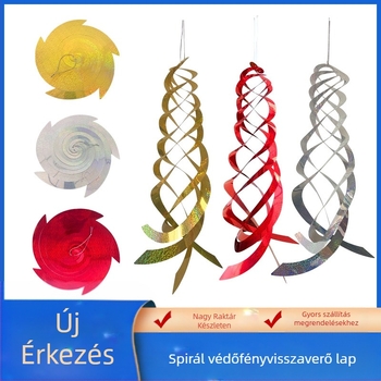Kertészeti dekoratív kellék madárriasztáshoz, PET anyag, lógó spirál szélforgó, Mei Yan