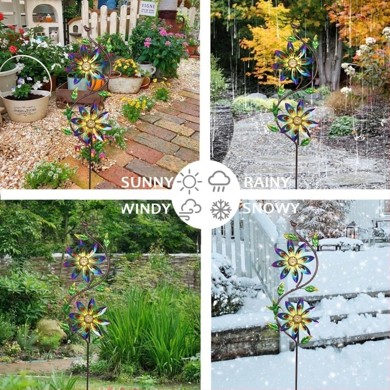 Kerti vasból készült szélmalom – Kétfejű, kültéri használatra, pásztor stílusú, szobrászati megmunkálás és polírozás