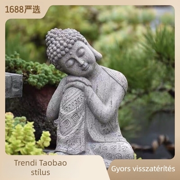 Buddha szobor kínai stílusú otthoni dekorációhoz, gyanta kézműves termékek; anyag: szintetikus gyanta; stílus: kínai; kategória: gyanta kézműves termékek