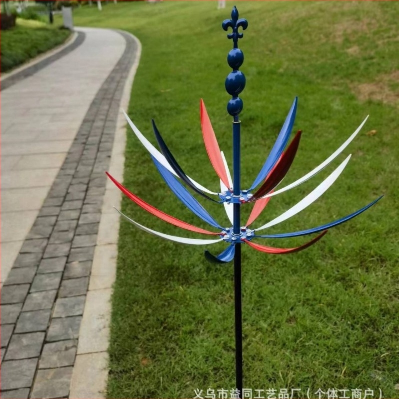 Kültéri fém szélmutató – modern minimalist design kerthez és gyephez; vasból, univerzális használat, karton csomagolás