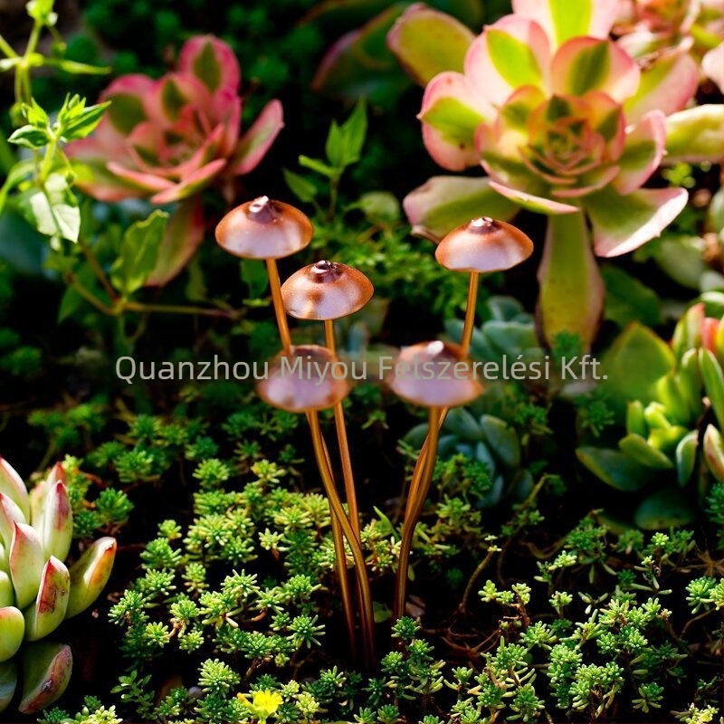 Gomba alakú vas növénycserép udvari dekorációhoz, anyag: vas; kivitelezés: fél kézi és fél gépi; Ajándék: Nem; IP: Nem