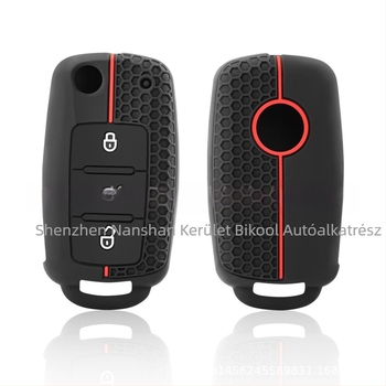 Volkswagen szilikon kulcs tok – 3 gombos összecsukható dizájn, méhsejt mintázat