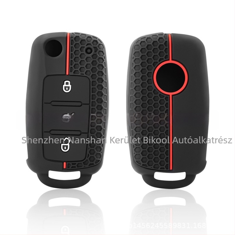 Volkswagen szilikon kulcs tok – 3 gombos összecsukható dizájn, méhsejt mintázat