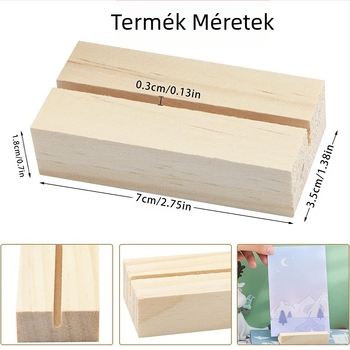 Fa kártyatartó naptárral és memóklippel, alap a kártyákhoz (Anyag: Fenyő; Stílus: Modern és minimalist; Kategória: alap; Márka: Ruixi crafts; Anyag típus: Fa)