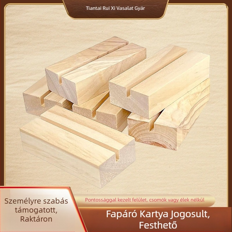 Fa kártyatartó naptárral és memóklippel, alap a kártyákhoz (Anyag: Fenyő; Stílus: Modern és minimalist; Kategória: alap; Márka: Ruixi crafts; Anyag típus: Fa)