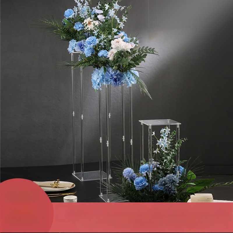 Akril esküvői kellék: virágtartó, átlátszó színpadi dekoráció és helyszín rendezés