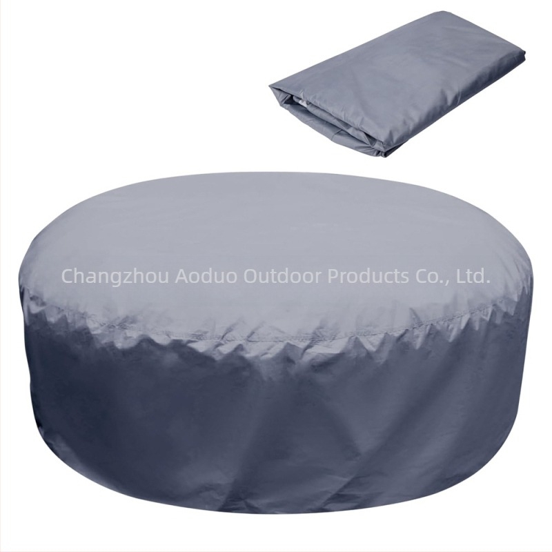 Szabadban használható kerek fürdőkádfedél Oxford anyagból; vízálló, hó- és porálló, UV-védett; kültéri használatra; logó nyomtatásával testreszabható