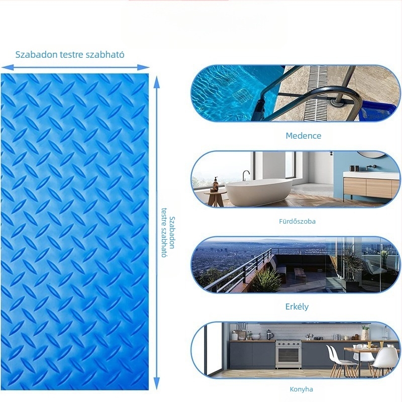 Medencés matrac hullám mintázattal, téglalap alakú PVC anyag, mosható, modern minimalist stílus