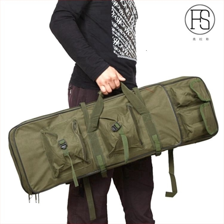 Taktikai fegyvertáska - 600D Oxford anyag, kétszintes kialakítás, kézi hordozás, kültéri kamufláž stílus