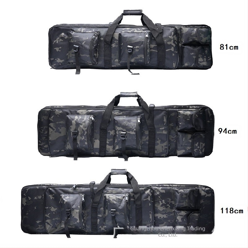 Taktikai fegyvertáska - 600D Oxford anyag, kétszintes kialakítás, kézi hordozás, kültéri kamufláž stílus