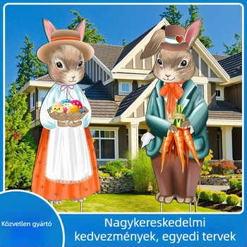 Sage zhihui Húsvéti kerti jelzőtábla nyuszimagóval, 4 mm vastagság, testre szabható hosszúság és szélesség, húsvéti dekoráció