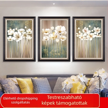 5D gyémántos festés készlet, 3-paneles nappalira szánt tájkép, modern minimalista stílus, keresztszemes hímzés