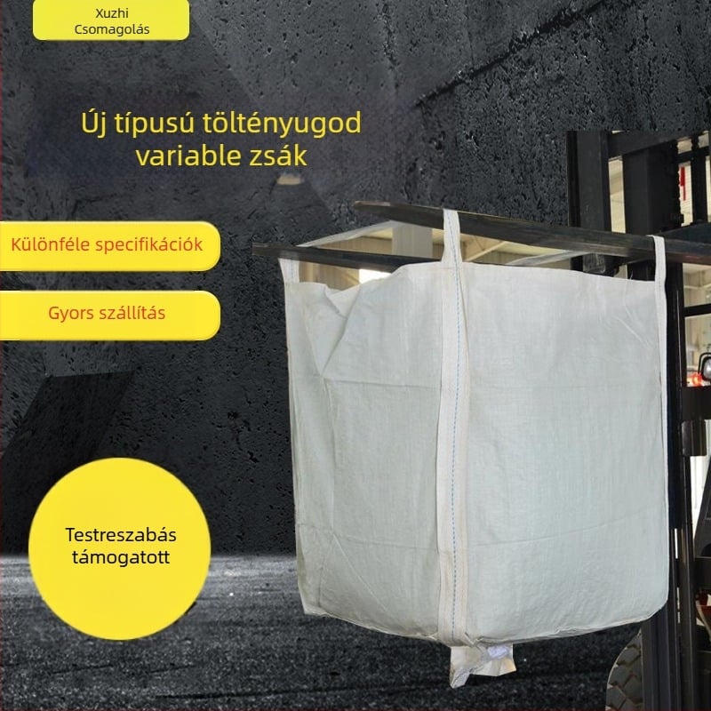 Négy fogantyús polipropilén tonzsák, megerősített kivitel, logóval nyomtatva, teherbírás 1000 kg, testreszabható feldolgozás