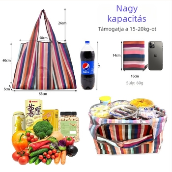 Techen XH-01 Bevásárlótáska, Poliészter, 20 kg teherbírás, Cartoon minta, Nyomtatott logó