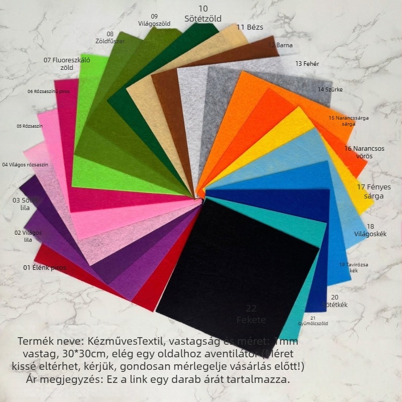 DIY 1 mm vastagságú nemszőtt anyag backing lap fan dekorációkhoz, egy darab, eredet: Jinhua, 2023 nyár