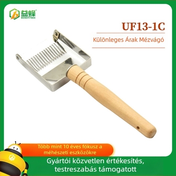 Bee UF13-1C Mézvágó villa, multifunkcionális, rozsdamentes acél + tölgyfa