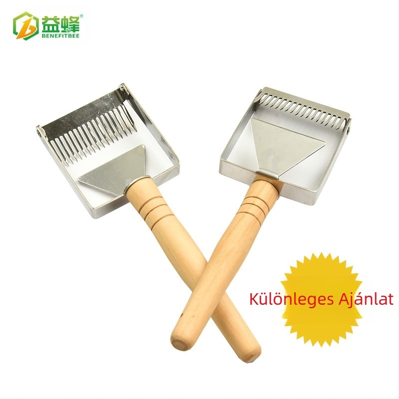 Bee UF13-1C Mézvágó villa, multifunkcionális, rozsdamentes acél + tölgyfa