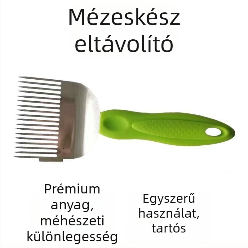 Rozsdamentes acélból készült 18 tüskés mézvágó villa és mézvágó kés, eszköz méhészethez, korrózióálló