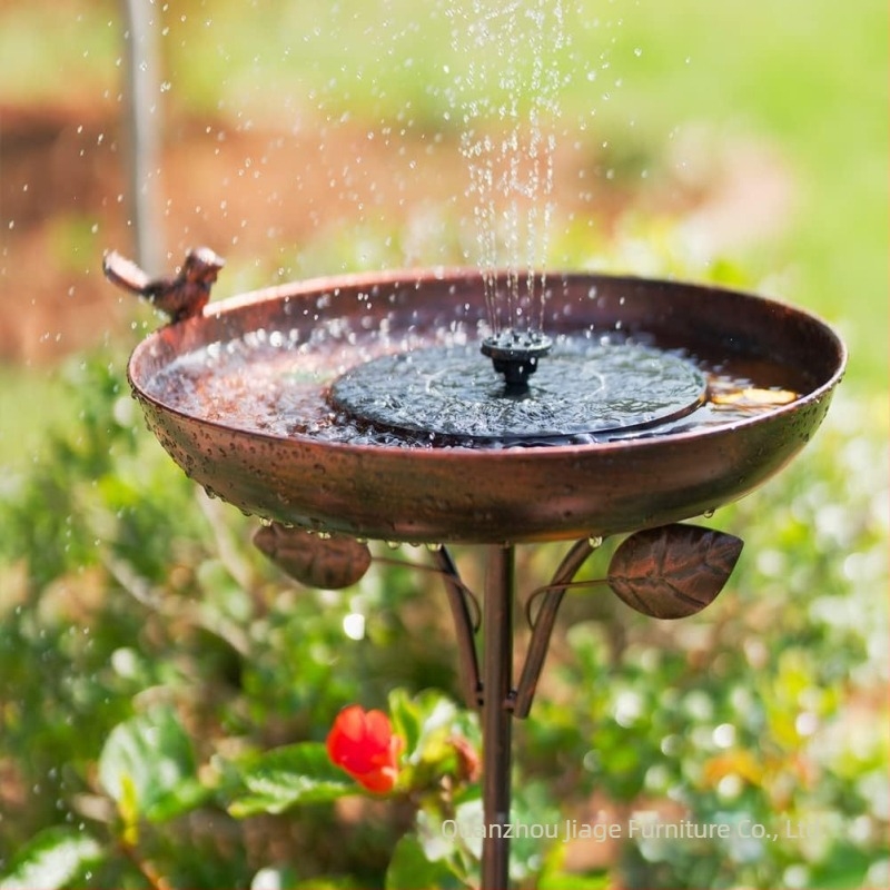 Kerti vas vasalt madárfürdő talppal – Vintage stílusú, kültéri használatra készült fém madárfürdő tál, alapot tartalmaz