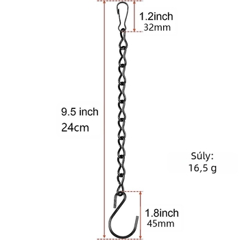 Vasból készült egykaros lánc felakasztáshoz és tároláshoz, modern minimalista stílus; alkalmas növények átültetéséhez, madárkalitkákhoz, táblákhoz és lámpákhoz