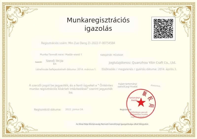 Függő vas madáretető – retro kézműves vasipari dekorációval, automata etetés, készlet 24 db, nettó tömeg 245–345 g