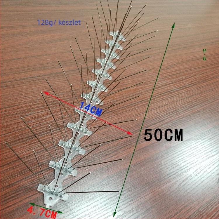 MZK-698 Rozsdamentes acél erkélyvédő tüskék, 5 sor, 60 tüskék; Márka MZK; Nem importált; Nem testreszabható.