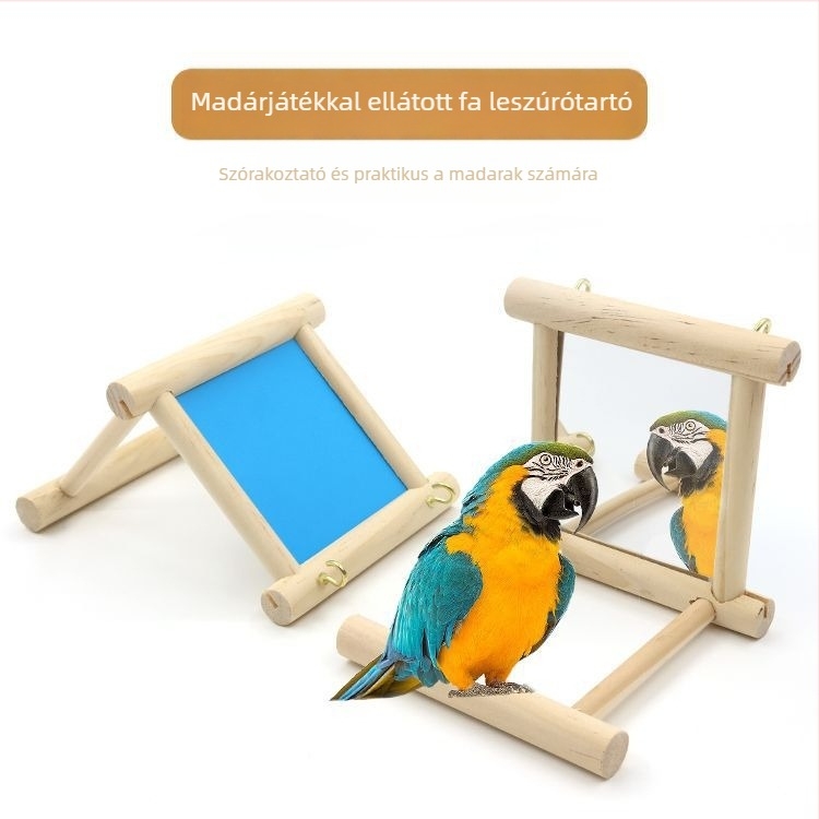 Papagáj harang játék és madárállvány — kalitkához tartozék (Anyag: Egyéb; Eredet: Egyéb; Import: Nem; Madaraknak)