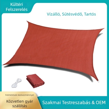 Kültéri bútorok árnyékoló vitorla, ezüstös bevonatú poliészter anyag, modern minimalist design, kinyitható