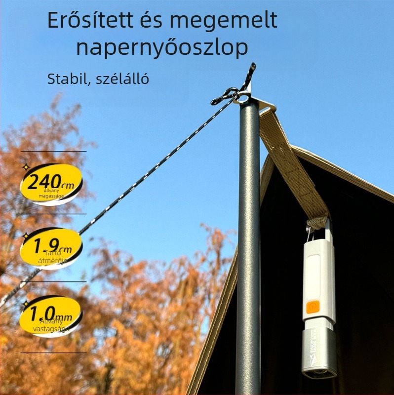 Oxford textilből készült canopy sátor kempingezésre, pillangó alak, (3000mm vízállóság)