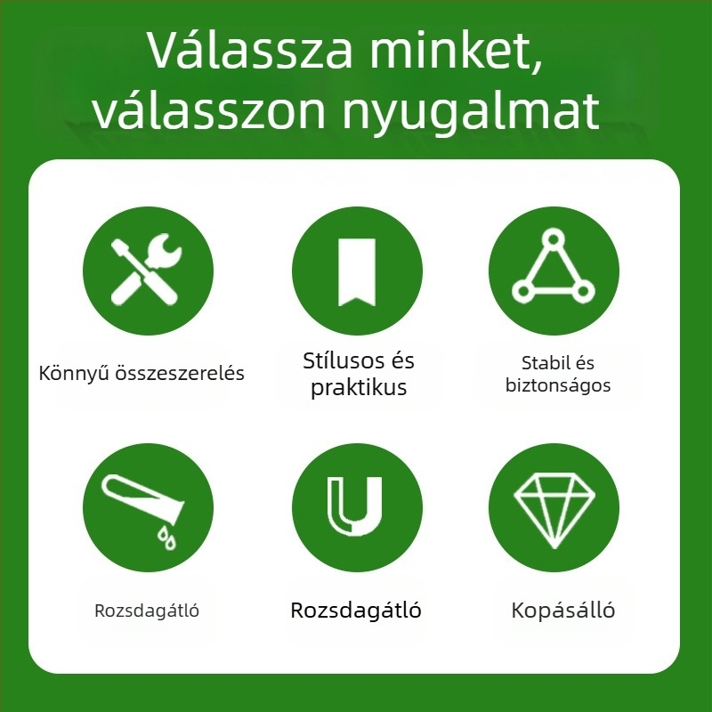 Műanyag bevonatú acél futónövény-támfal kültéri kertekhez és erkélyekhez; rózsa-támasz, pergola keret, kertészeti keret-képernyő
